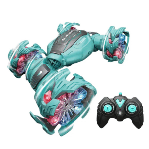 Masina cu telecomanda 2.4 Ghz RC Stunt Car, 4WD, de cascadorie, cu rotire la 360 grade si rasturnari de 180 grade, off-road, lumini Led si sunete