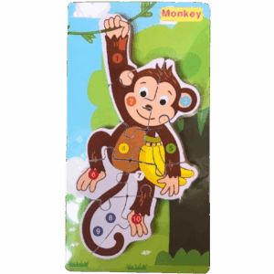 Puzzle din Lemn Incastru Maimuta