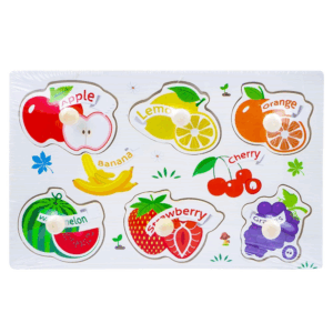 Puzzle din Lemn Incastru Fructe, 6 piese