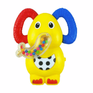 Jucarie zornaitoare pentru dentitie, elefant cu urechi de silicon Multicolor