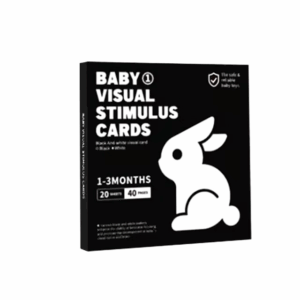 Set 20 Carduri vizuale de contrast alb-negru, de stimulare a vederii pentru bebelusi Montessori 1-3 luni pentru invatare timpurie