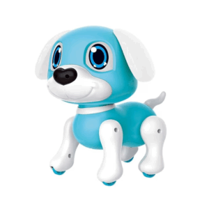 Jucarie Caine robot inteligent, controlat prin gesturi, cu sunete si lumini, Albastru