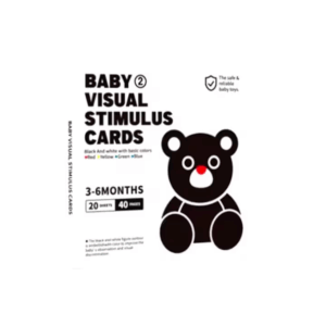 Set 20 Carduri vizuale de contrast alb-negru-rosu, de stimulare a vederii pentru bebelusi 3-6 luni, Montessori, pentru invatare timpurie