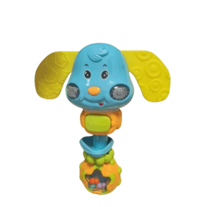 Jucarie zornaitoare pentru dentitie, catel cu urechi de silicon