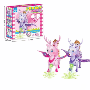 Jucarie Interactiva, Lovely Deer Cerb si Printesa cu Lumini si Sunete Mov