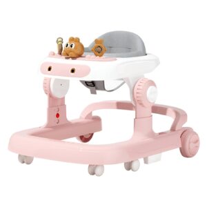 Premergator Multifunctional cu Roti Kareldo, Model Iepuras, Inaltime Ajustabila, Tavita, Muzica, Lumini, 66x59x41 cm, Roz