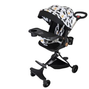 Carucior Sport Kareldo 3in1, 6-36 Luni, Reversibil, Pliabil, Tavita pentru Masa, Pozitie de Somn, Centura de Siguranta, Roti 360, Suport Pahar, Copertina pentru Soare, 32x63x95cm, Negru Model Pisicute