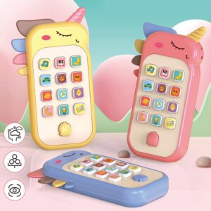Jucarie Interactiva, Kareldo, Telefon Inteligent, Model Unicorn, Functii Educative, Muzicale si Voce, 4-6 ani, 19 x 11.5 cm, din Plastic, Galben