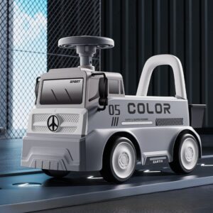 Mașinuță pentru copii, Kareldo, 3 ani, Model Camion, Sport, Claxon, Cutie Depozitare, 62x26x40 cm, Gri