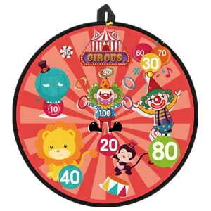 Joc Darts Kareldo pentru Copii, Placa Pliabila 36.5 cm, 8 Mingii Velcro/Scai Simple, 2 Mingii Luminoase, Model Circ, Rosu
