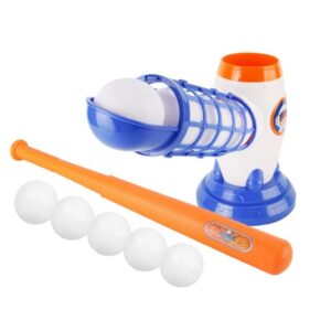 Joc de Baseball Interactiv, Lansator Kareldo, Aruncare Automata, Include Bata si 5 Mingii, 37 x 23 x 16 cm Baza, 59 cm Bata, Multicolor