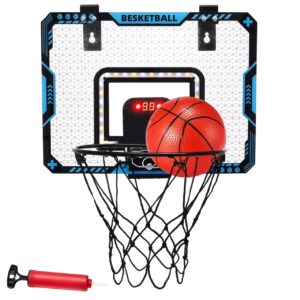 Cos de Baschet pentru Copii, Kareldo, cu Tablou de Bord Electronic, Minge, Pompa, 2 Moduri, Interior/Exterior, Inel Metalic si Rabatabil cu Arc, Luminos, 41x31x5 cm, Multicolor