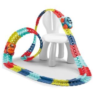 Jucarie de Constructie RollerCoaster, Kareldo, 138 de Piese, 41.5x31x7 cm, cu Masini, Multicolor