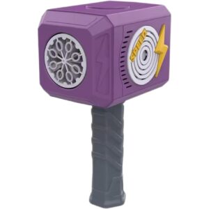 Jucarie Interactiva pentru Baloane de Sapun, Kareldo, Sunete si Lumini, Model Ciocan, cu 8 Orificii, 13.5 x 10 x 12 cm, Mov