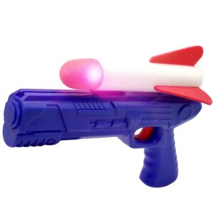 Pistol de Jucarie, Kareldo, cu Lansator de Racheta, din Polistiren/Plastic, Lumina LED, +3 Ani, Albastru/Rosu