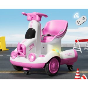 Masinuta Electrica, Kareldo, pe 4 Roti, cu Telecomanda, Lumini Led si Muzica, +2 ani, Inaltime Reglabila, Roz