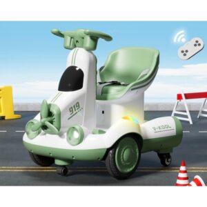 Masinuta Electrica, Kareldo, pe 4 Roti, cu Telecomanda, Lumini Led si Muzica, +2 ani, Inaltime Reglabila, Verde