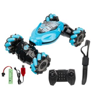 Masinuta pentru Copii, Kareldo, Control Telecomanda 2.4G + Telecomanda Gestuala, Lumini si Muzica, Albastru