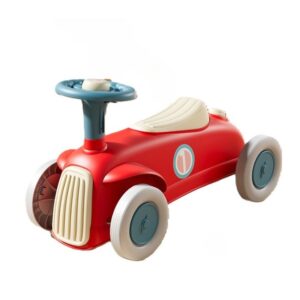 Masinuta Ride-On Kareldo, cu Sistem Anti-Rasturnare, Claxon pe Volan, 1-6 Ani, 60 x 28 x 34 cm, Rosu-Crem
