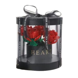 Set de Constructie Trandafiri, Kareldo, 20.5x19.5cm, Buchet de Trandafiri Rosii in Cutie Neagra
