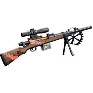 Pusca de Jucarie 98K Ultrarealista, Kareldo, Manuala, cu Luneta, 10 de Proiectile din Spuma Moale, 5 Cartuse, 103 cm, 14 ani+, Maro