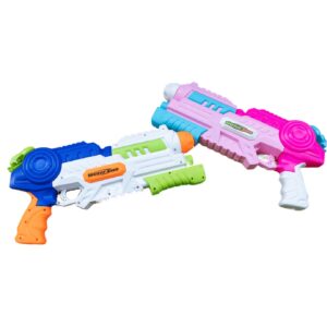 Set 2x Pistol cu Apa pentru Copii, Rezervor, Pentru Piscina/Plaja, Kareldo, 6ani+, Roz + Albastru, 1000 ML