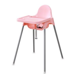 Scaun de Masa, Kareldo, pentru Bebelusi si Copii 6-36 Luni, din Plastic/Metal, Centura in 2 Puncte, Tava Detasabila, 63 x 57 x 85 cm, Roz