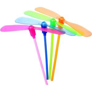 Set 4 Jucarii Libelula Zburatoare, Distractive pentru Copii, Kareldo, Aruncatoare Manuale din Plastic, cu Lumini, Multicolor
