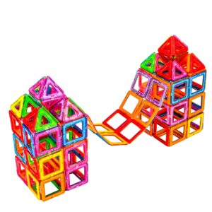 Set 40 Piese Magnetice de Constructie, Kareldo, Piese Mici, Magnetic Blocks, Forme Geometrice, 3 Ani, ABS, Magnet, 20.5 x 14.5 x 12 cm, Multicolor