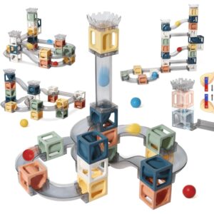 Set piese magnetice de constructie, Kareldo, Cu tobogane si bile, 41 piese, Multicolor