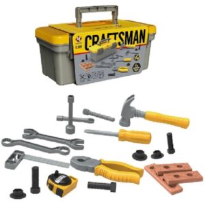 Trusa Scule si Unelte de Jucarie pentru Copii, Kareldo, 19 Piese Material Plastic, Interactiv, +3 Ani, 27.5x15.5x13 cm, Gri/Portocaliu