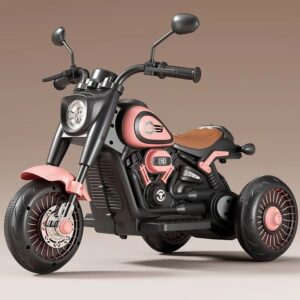 Tricicleta Electrica pentru Copii, Kareldo, Tricicleta DUAL-DRIVE 380*2 Baterie 6V 4.5, Bluetooth, Telecomanda, Sistem Anti-Rasturnare, Sistem de Lumini si Sunet, 5+ Ani, 80 x 60 x 42 cm, Roz Negru