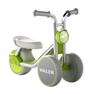 Tricicleta pentru Copii, Kareldo, Exercitiu de Echilibru, pentru 1-6 Ani, Lumina LED, Fara Pedale, din Plastic, Roti 7.8 cm, Greutate Portanta 50 kg, 43 x 58 x 35 cm, Verde