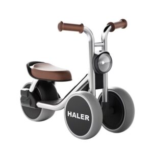 Tricicleta pentru Copii, Kareldo, Exercitiu de Echilibru, pentru 1-6 Ani, Lumina LED, Fara Pedale, din Plastic, Roti 7.8 cm, Greutate Portanta 50 kg, 43 x 58 x 35 cm, Gri