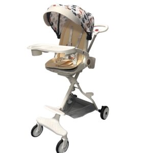 Carucior Sport Kareldo 3in1, 6-36 Luni, Reversibil, Pliabil, Tavita pentru Masa, Pozitie de Somn, Centura de Siguranta, Roti 360, Suport Pahar, Copertina pentru Soare, 32x63x95cm, Crem Model Jungla